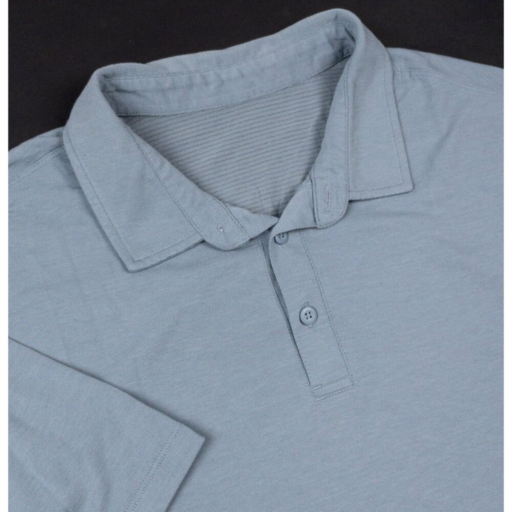 Lululemon Evolution Polo Shirt Men's Fits Large/XL Light Blue Stretch Gym
